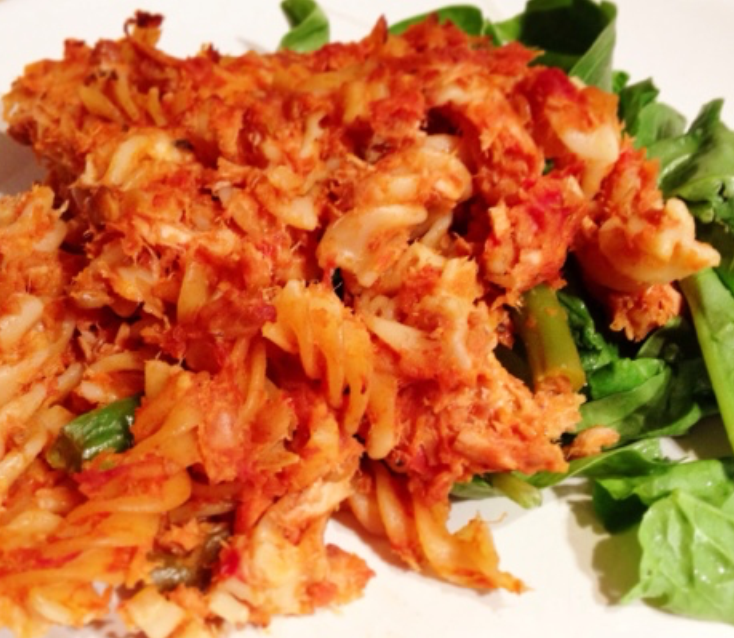 Meatloaf with tomato and basil sauce