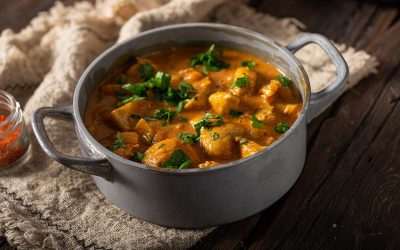 Fruity chicken curry with basmati rice