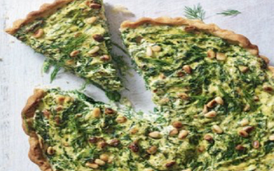 Spinach, Ricotta, Pine nut and Dill tart
