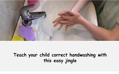 Teaching Children hand washing with sing along jingle